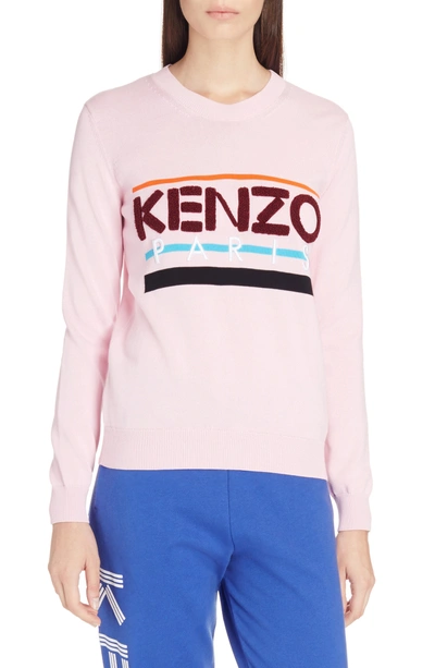Shop Kenzo Paris Logo Sweatshirt In Flamingo Pink