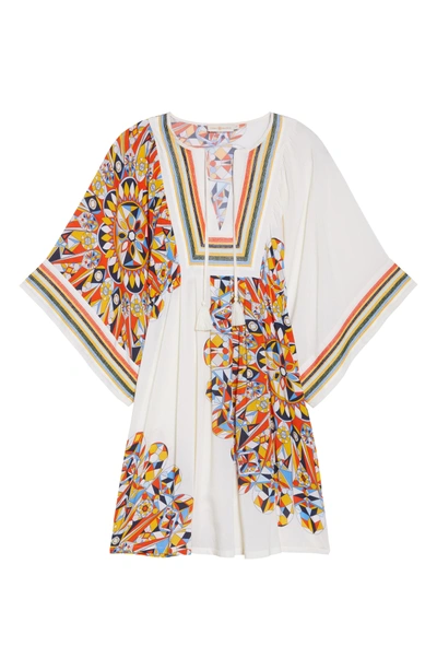 Shop Tory Burch Geometric Tunic Cover-up In Sweet Tangerine Psychedelic