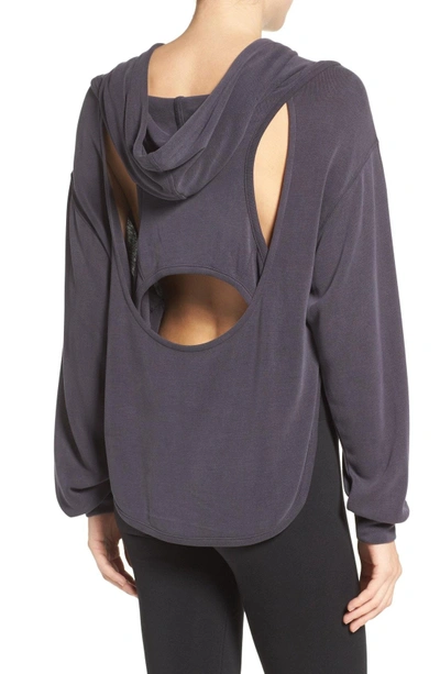 Shop Free People Back Into It Cutout Hoodie In Black