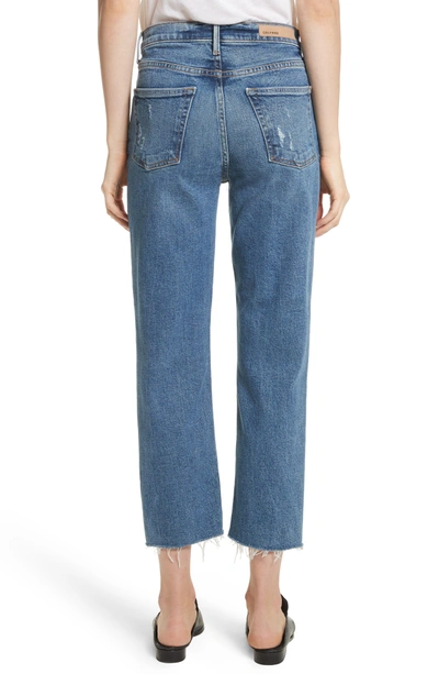 Shop Grlfrnd Helena Distressed Rigid High Waist Straight Jeans In Sixpence