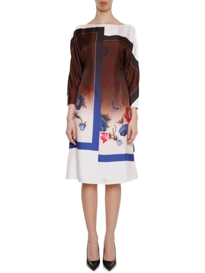 Shop Ferragamo Silk Tunic Dress In Marrone Toni Cognac
