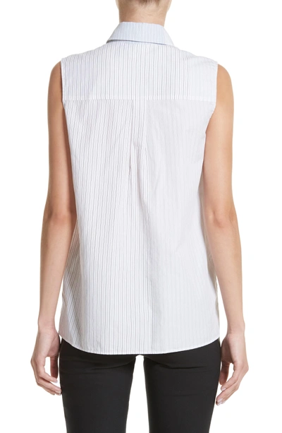 Shop Stella Mccartney Ruffle Peplum Cotton & Silk Top In Natural