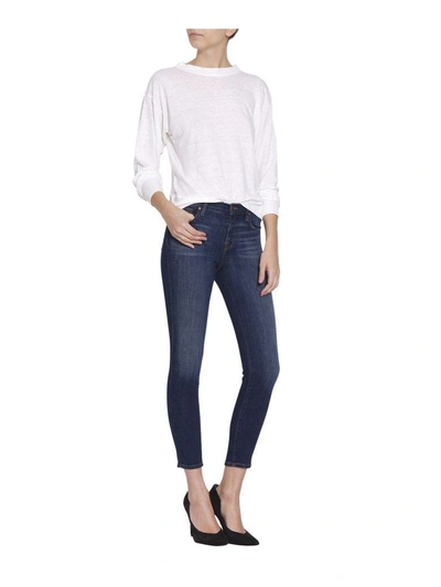 Shop J Brand Capri Cotton Denim Jeans In Blu