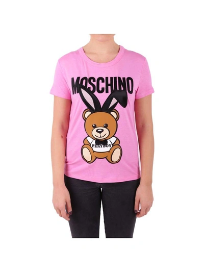 Shop Moschino Viscose Blend T-shirt In Pink