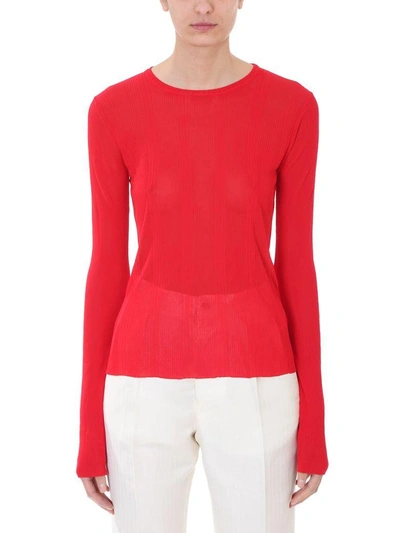 Shop Maison Margiela Long-sleeve Sweater In Red