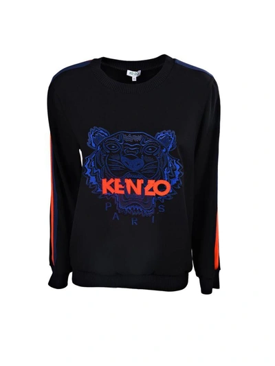 Shop Kenzo Soft Sweater Tiger Embroidery In Noir