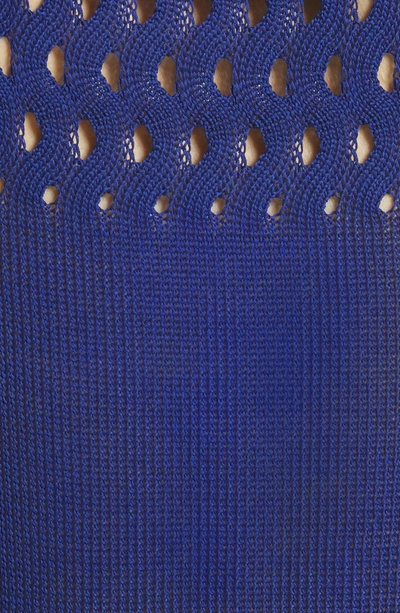 Shop Missoni Cutout Knit Cotton Tank In Blue