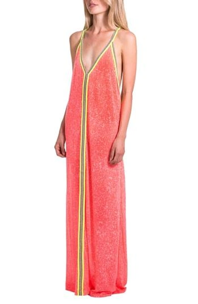 Shop Pitusa Cover-up Maxi Dress In Watermelon