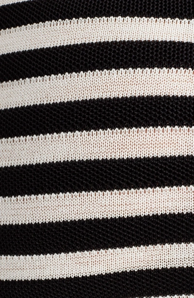 Shop Balmain Stripe Knit Minidress In Black And White