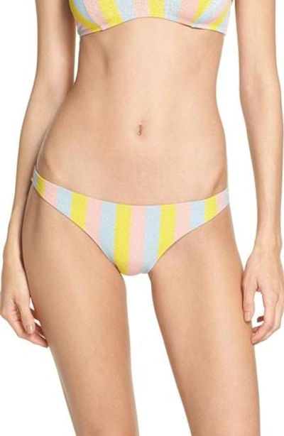 Shop Solid & Striped The Rachel Bikini Bottoms In Yellow/ Blue/ Pink