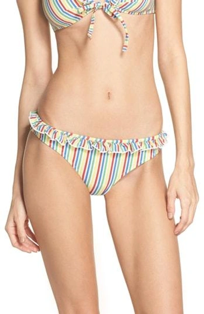 Shop Solid & Striped The Milly Bikini Bottoms In Yellow/ Blue/ Pink
