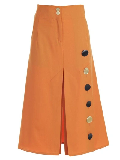 Shop Eudon Choi Gonna Lunga Finto Pantalone In Orange