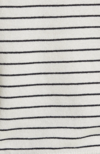 Shop Joie Delbin B Stripe Cold Shoulder Sweater In Porcelain/ Midnight