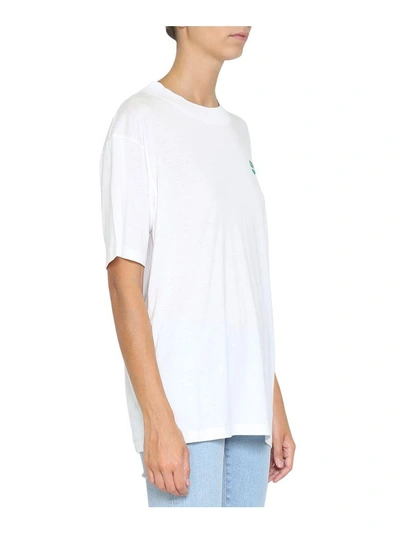 Shop Off-white Poppy Oversized Cotton T-shirt In Bianco
