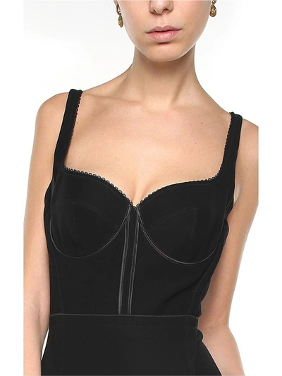 Shop Versace Sweetheart-neck Crepe Dress In Black