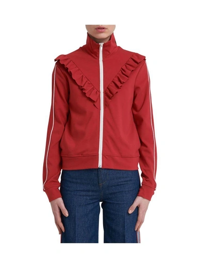 Shop Red Valentino Long Sleeved Sweatshirt In Red