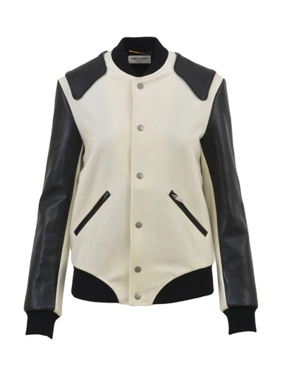 Shop Saint Laurent Heaven Varsity Jacket In Multicolor