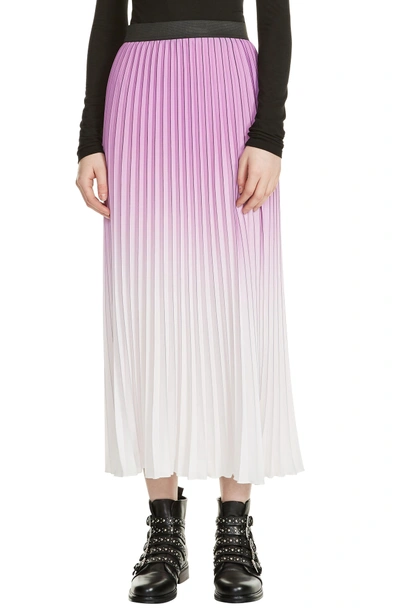 Shop Maje Jonael Pleated Midi Skirt In Purple