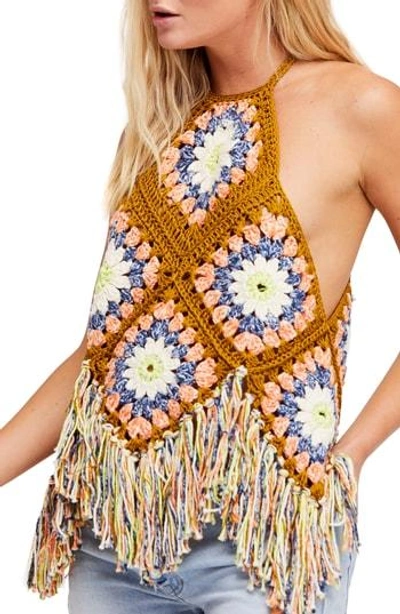 Shop Free People Summer Of Love Crochet Halter Top In Multi