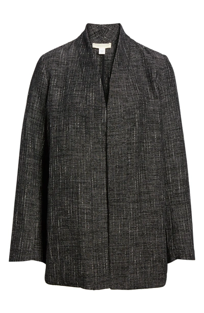 Shop Eileen Fisher Stand Collar Kimono Jacket In Black