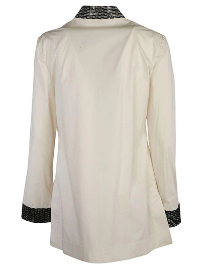 Shop Tory Burch Embellished Tory Tunic Top In White