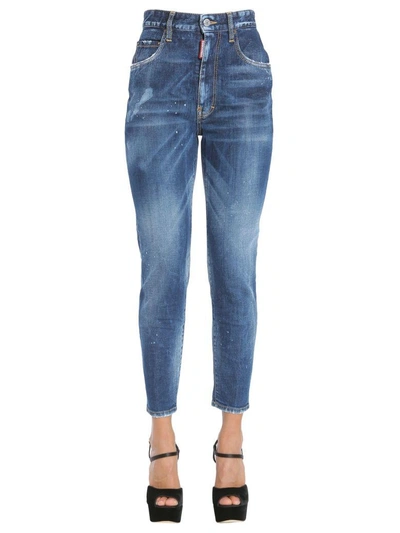 Shop Dsquared2 Twiggy Fit Jeans In Blu