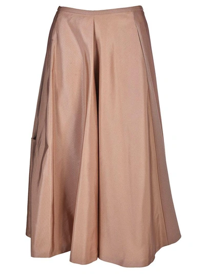 Shop Rochas Flared Skirt In Beige