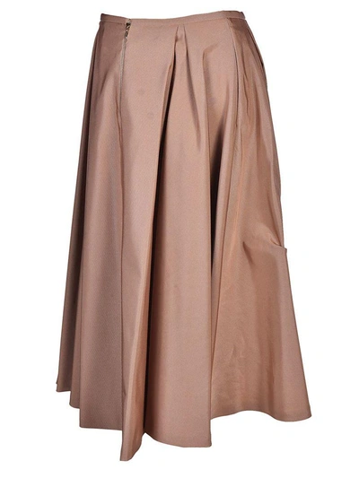Shop Rochas Flared Skirt In Beige