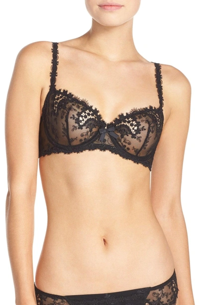 Simone Perele Wish Lace Demi Cup Full-figure Bra In Black