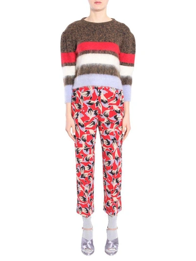 Shop N°21 Crepe De Chine Pajama Trousers In Rosso