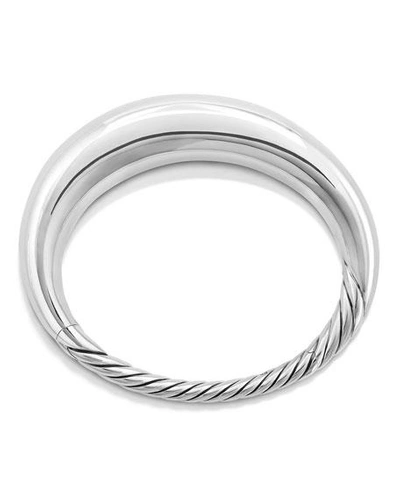 Shop David Yurman 17mm Pure Form Smooth Bracelet In Silver