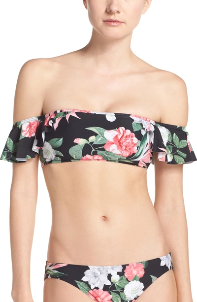 Shop Vince Camuto Ruffle Bikini Top In Black