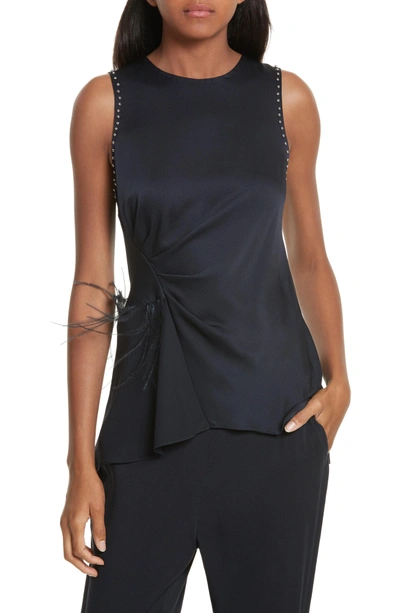 Shop 3.1 Phillip Lim / フィリップ リム Feather Detail Silk Tank In Midnight