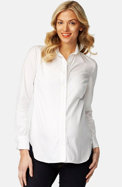 Shop Rosie Pope 'classic' Maternity Shirt In White