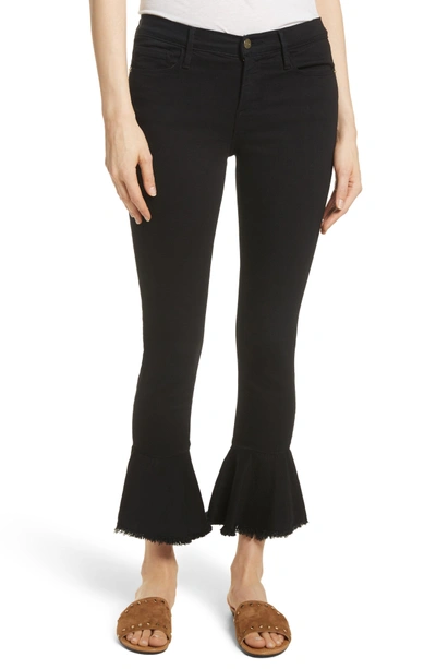 Shop Frame Le Skinny De Jeanne Flounce Skinny Jeans In Film Noir