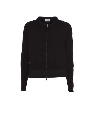 Shop Moncler Black Tricot Cardigan In Nero