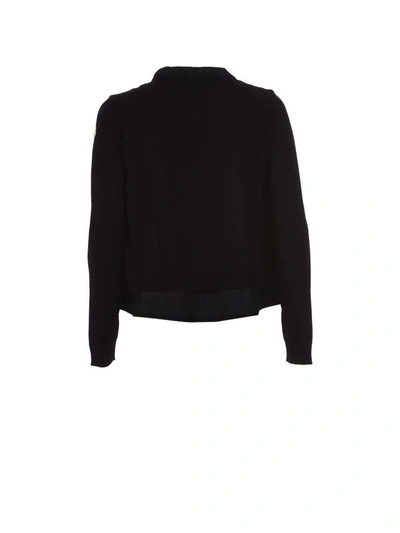 Shop Moncler Black Tricot Cardigan In Nero