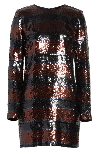 Shop Veronica Beard Breakers Sequin Dress In Dark Red/ Black