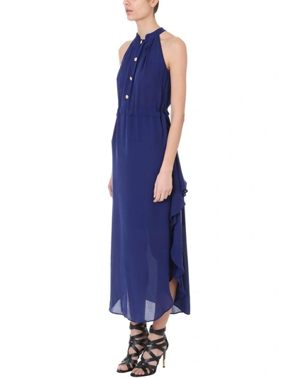 Shop Pierre Balmain Blue Silk Dress
