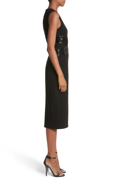 Shop Michael Kors Sequined Stretch Boucle Crepe Sheath In Black