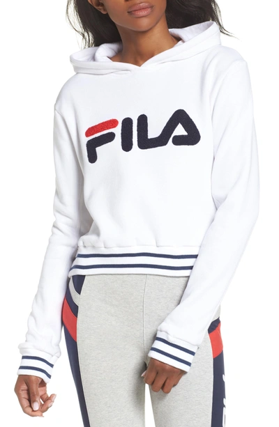 Shop Fila Rosemary Hoodie In White/ Peacoat/ Chinese Red