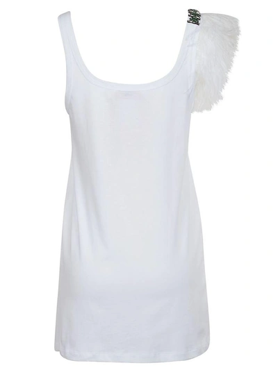 Shop N°21 Crystal And Feather Top In Optic White