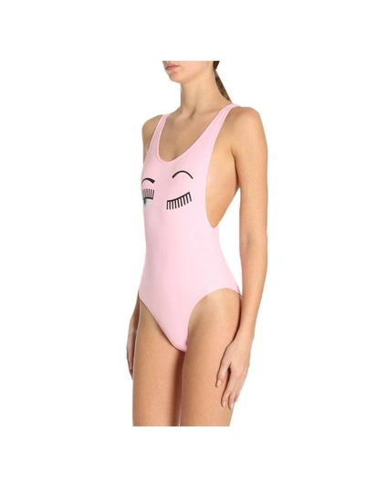 Shop Chiara Ferragni Swimsuit  Flirting Eyes One-piece Swimsuit In Pink