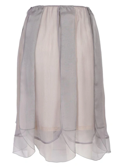 Shop Prada Skirt In Ematite+ematite