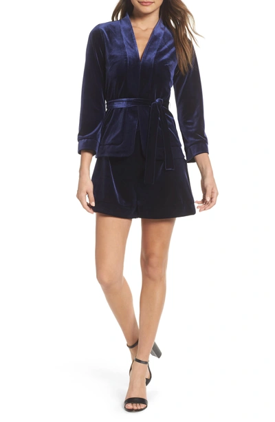 Shop Ali & Jay After Hours Velvet Two-piece Dress In Navy