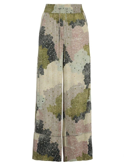 Shop Off-white Viscose Trousers In Oliva