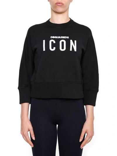 Shop Dsquared2 Embroidered Sweatshirt In Nero