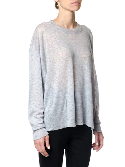 Shop Alexander Wang Knitted Sweater In Heather Grey