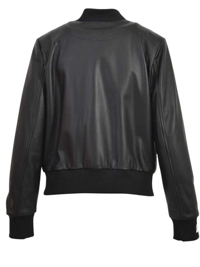 Shop Fendi Bomber Jacket With Bow In Black