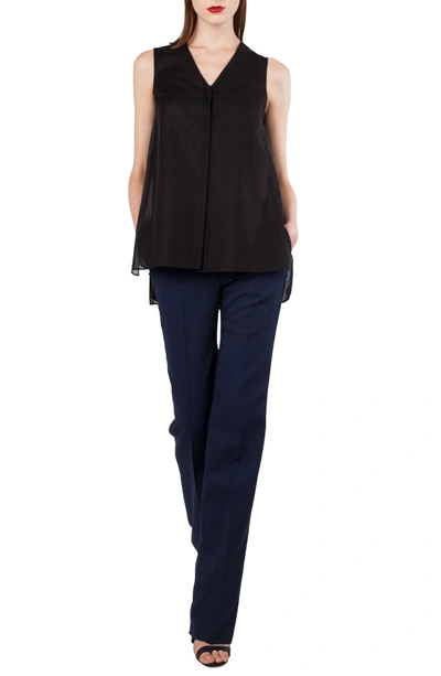 Shop Akris Cotton Voile A-line Blouse In Black